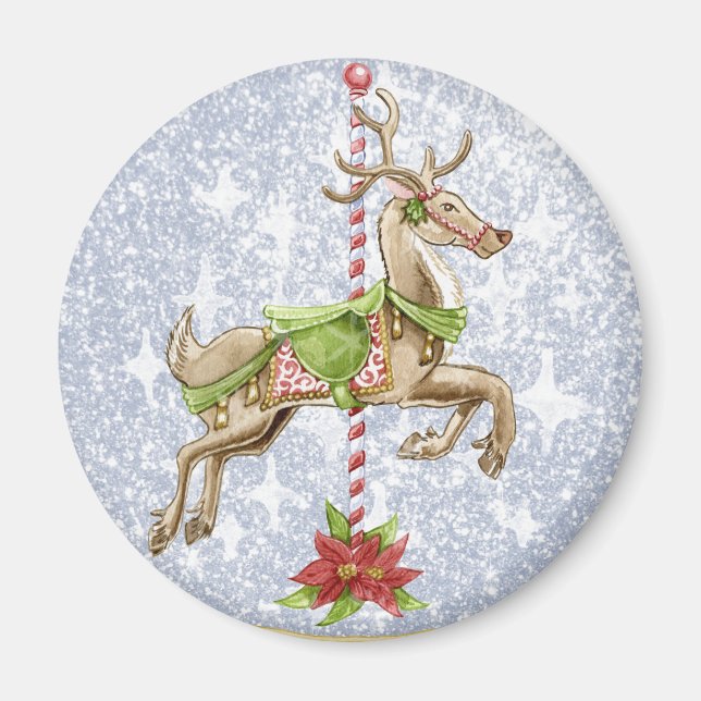 Vintage snow globe magnet (Front)