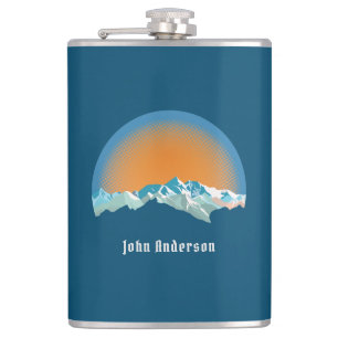 Vintage Snow Mountain Peak Hip Flask