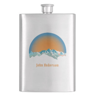 Vintage Snow Mountain Peak Hip Flask