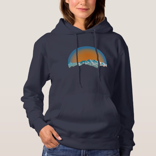 Vintage Snow Mountain Peak Hoodie (Front)