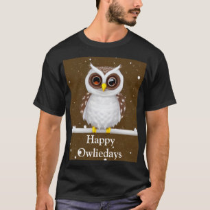 Vintage Snow Owl Holiday T-Shirt