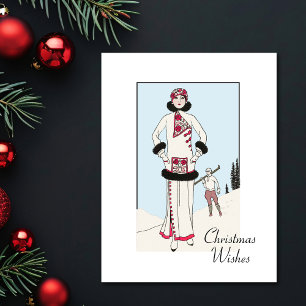 Vintage Snow Queen Christmas  Postcard