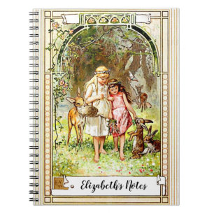 Vintage Snow White And Rose Red Personalised Notebook