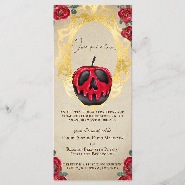 Vintage Snow White Fairytale Poison Apple Menu (Front)