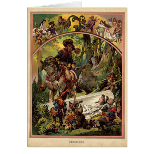 Vintage Snow White Illustrated Card