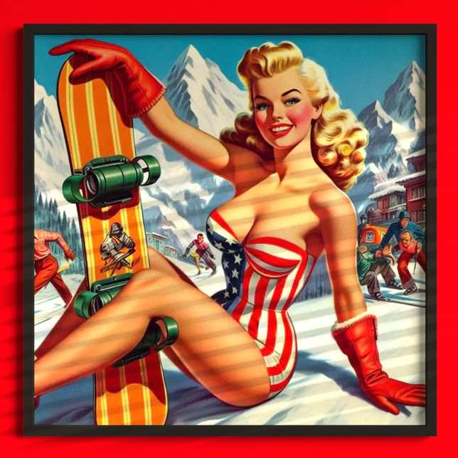 Vintage Snowboard Pin Up Poster (Creator Uploaded)