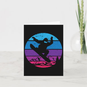 Vintage Snowboard Snowboarding Silhouette I Retro Card
