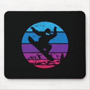 Vintage Snowboard Snowboarding Silhouette I Retro Mouse Mat