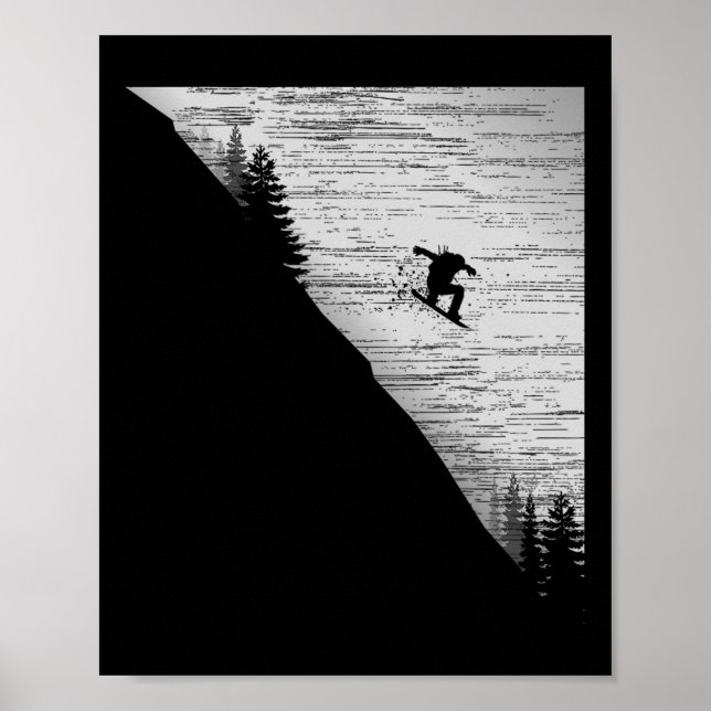 Vintage Snowboard Winter Sport Vacation Gift Mount Poster (Front)