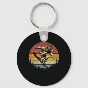 Vintage Snowboarder Graphic Retro Distressed Snowb Key Ring
