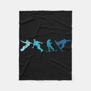 Vintage Snowboarder Snowboard Winter Sport Snowboa Fleece Blanket