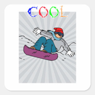 Vintage Snowboarder   Snowboarding   snowboarding Square Sticker