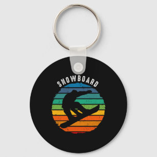 Vintage Snowboarding Clothing - Sunset Snowboard Key Ring
