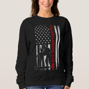 Vintage Snowboarding Dad American Flag Fathers Da Sweatshirt