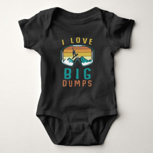 Vintage Snowboarding Freestyle Jump Snow Mountain Baby Bodysuit
