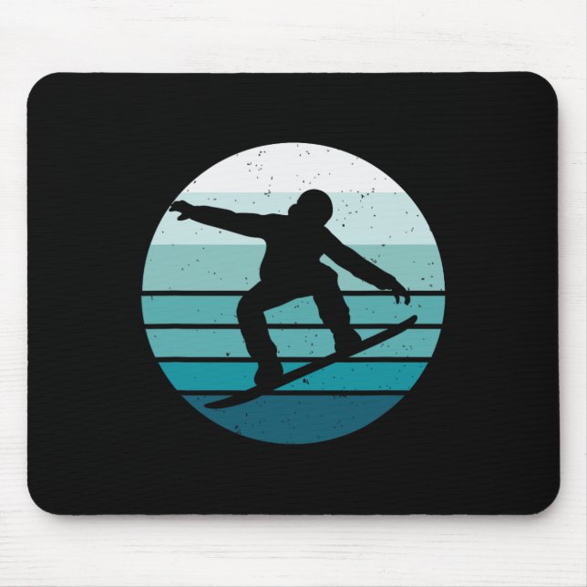 Vintage Snowboarding  Mouse Mat (Front)
