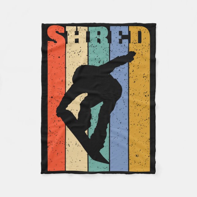 Vintage Snowboarding Snowboard  Fleece Blanket (Front)