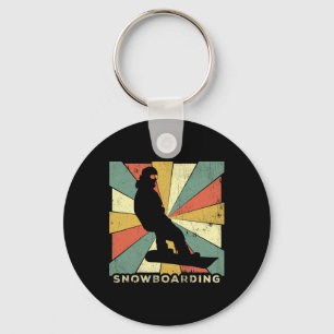 Vintage Snowboarding Sport Retro Gift Key Ring