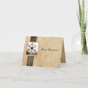 Vintage Snowflake Christmas Holiday Card