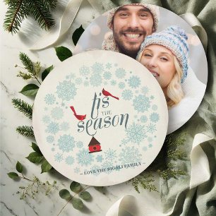 Vintage Snowflake Photo Holiday Card