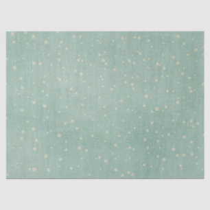 Vintage snowflake polka dots teal rustic winter tissue paper