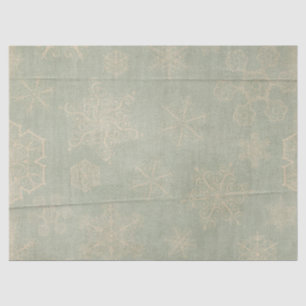Vintage snowflake rustic winter teal blue cream tissue paper