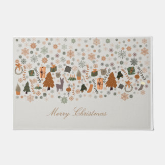 Vintage Snowflakes Christmas Doormat