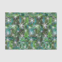 Vintage Snowflakes on Teal Green Architectural