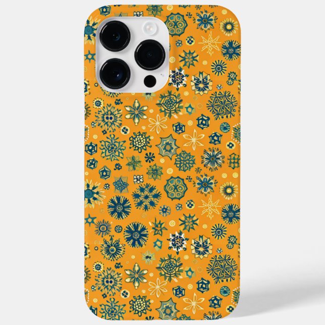 Vintage Snowflakes on Yellow Case-Mate iPhone Case (Back)
