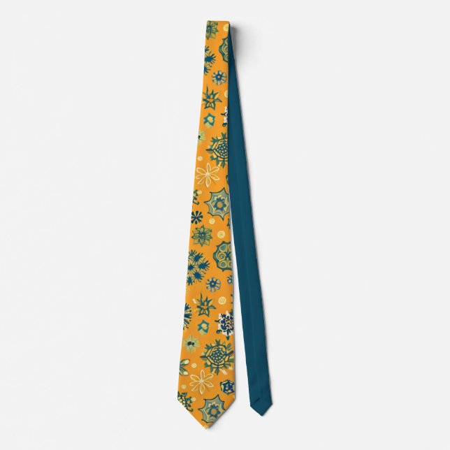 Vintage Snowflakes on Yellow Tie (Front)