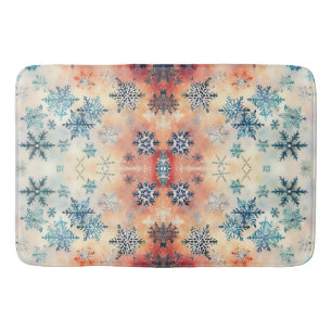 Vintage Snowflakes Pattern - Bath Mat