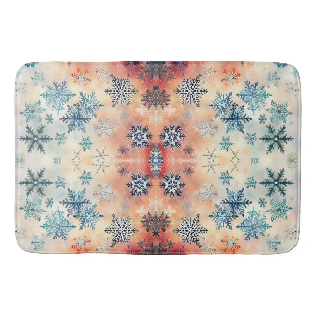 Vintage Snowflakes Pattern - Bath Mat (Front)