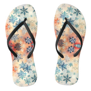 Vintage Snowflakes Pattern - Flip Flops