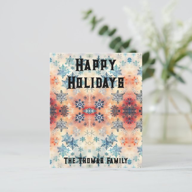 Vintage Snowflakes Pattern - Greeting Paper Sheet (Standing Front)