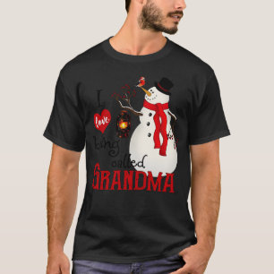 Vintage Snowflakes Snowman I Love Being Called Gra T-Shirt