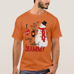 Vintage Snowflakes Snowman I Love Being Called Hap T-Shirt