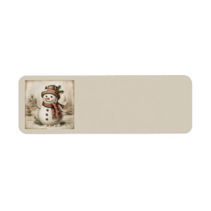 Vintage Snowman Address Labels