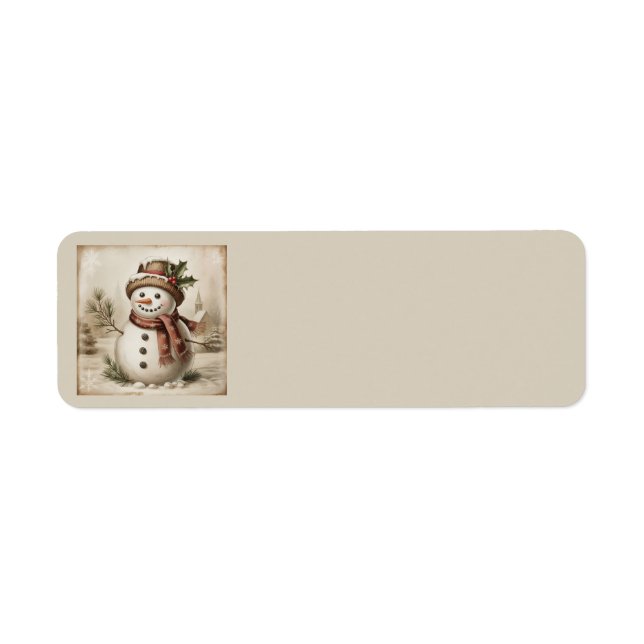 Vintage Snowman Address Labels (Front)