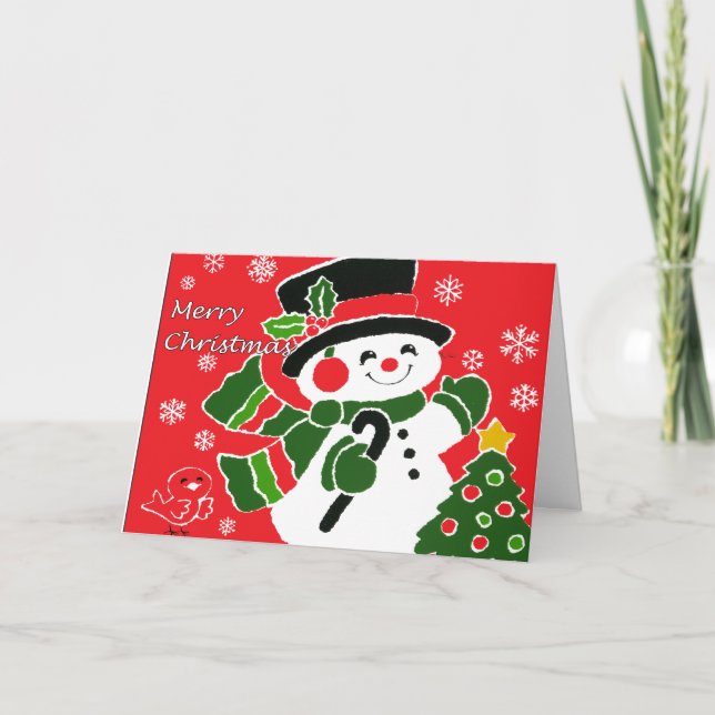 Vintage Snowman Christmas card (Front)