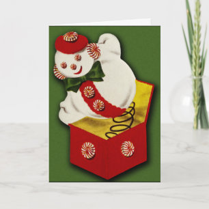 Vintage Snowman Christmas Card