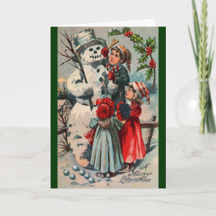 Vintage Snowman Christmas Card