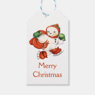 Vintage Snowman Christmas Gift Tags