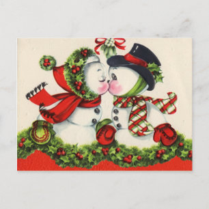 Vintage Snowman Christmas Postcard