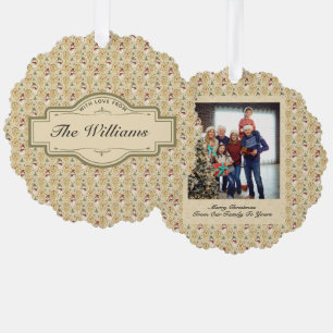 Vintage Snowman & Christmas Tree Custom Decoration Card