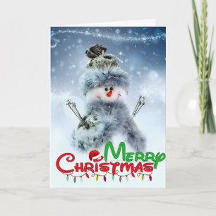 Vintage Snowman Holiday Card