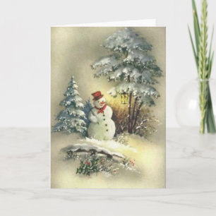Vintage Snowman Holiday Card