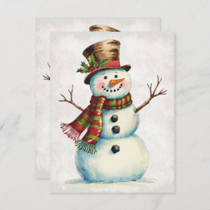 Vintage Snowman Holiday Card