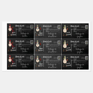 Vintage Snowman Labels