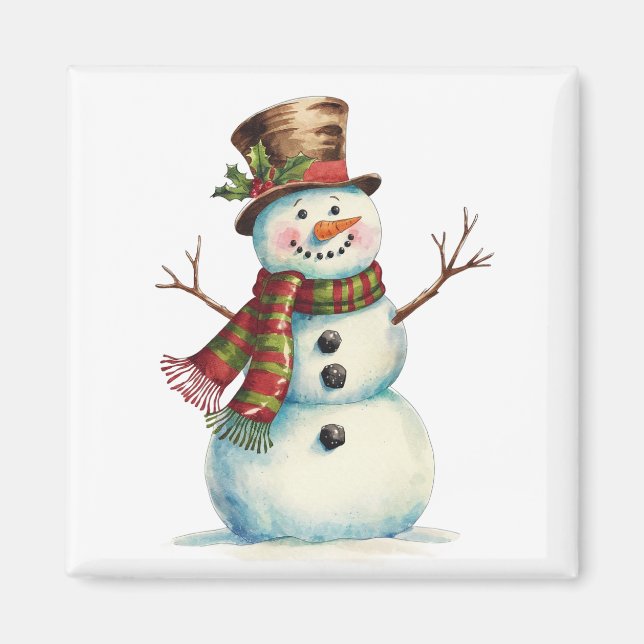 Vintage Snowman Magnet (Front)