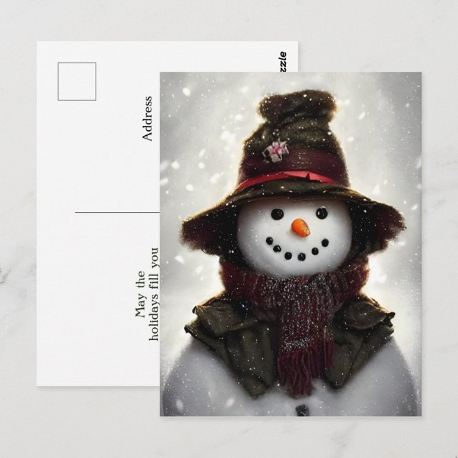 Vintage Snowman Postcard (Front/Back)